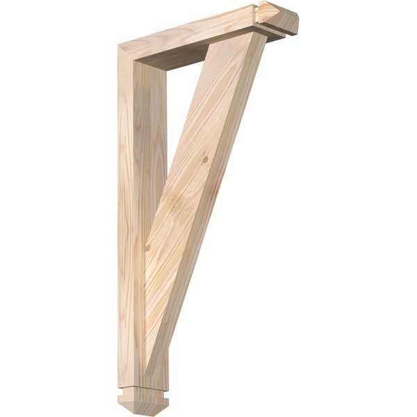 Ekena Millwork Traditional Arts and Crafts Smooth Bracket w/ Offset Brace, Douglas Fir, 3 1/2"W x 14"D x 26"H BKT0402X14X26TRA03SDF - main